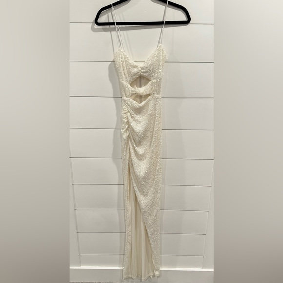 Nookie white sequin sublime cutout gown - Picture 5 of 10